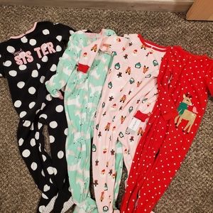 Carters Girls Size 4 Footed Pajamas